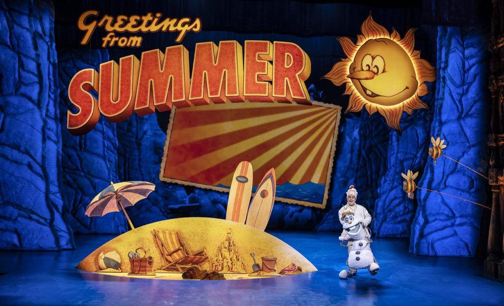 Olaf on stage with the set of the Summer song