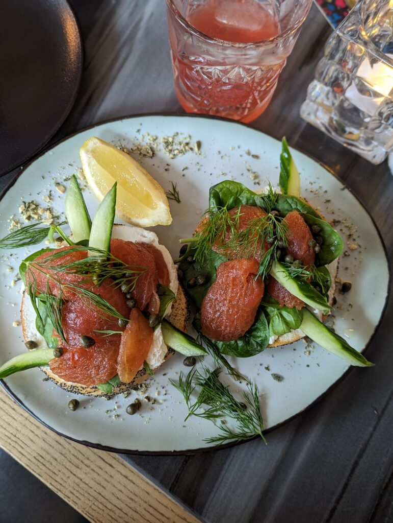 a smoked 'no salmon' bagel.